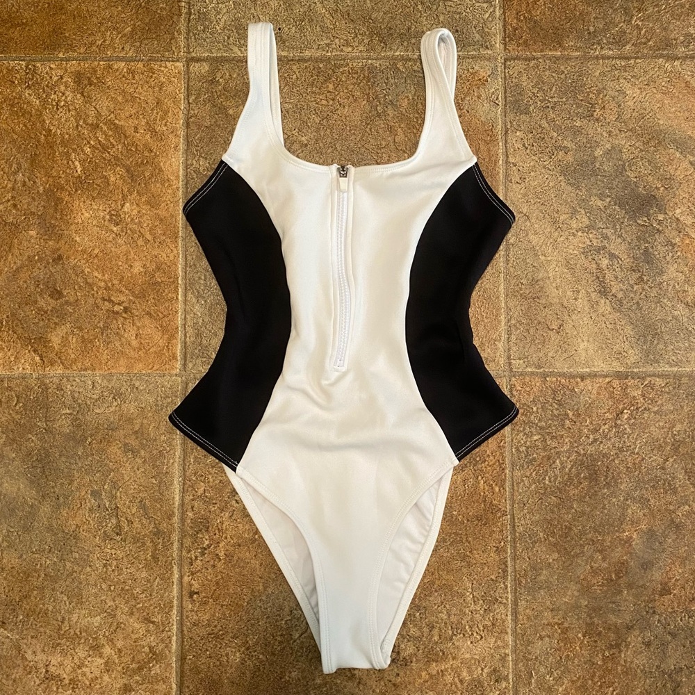 Black and White One Piece Bathing Suit